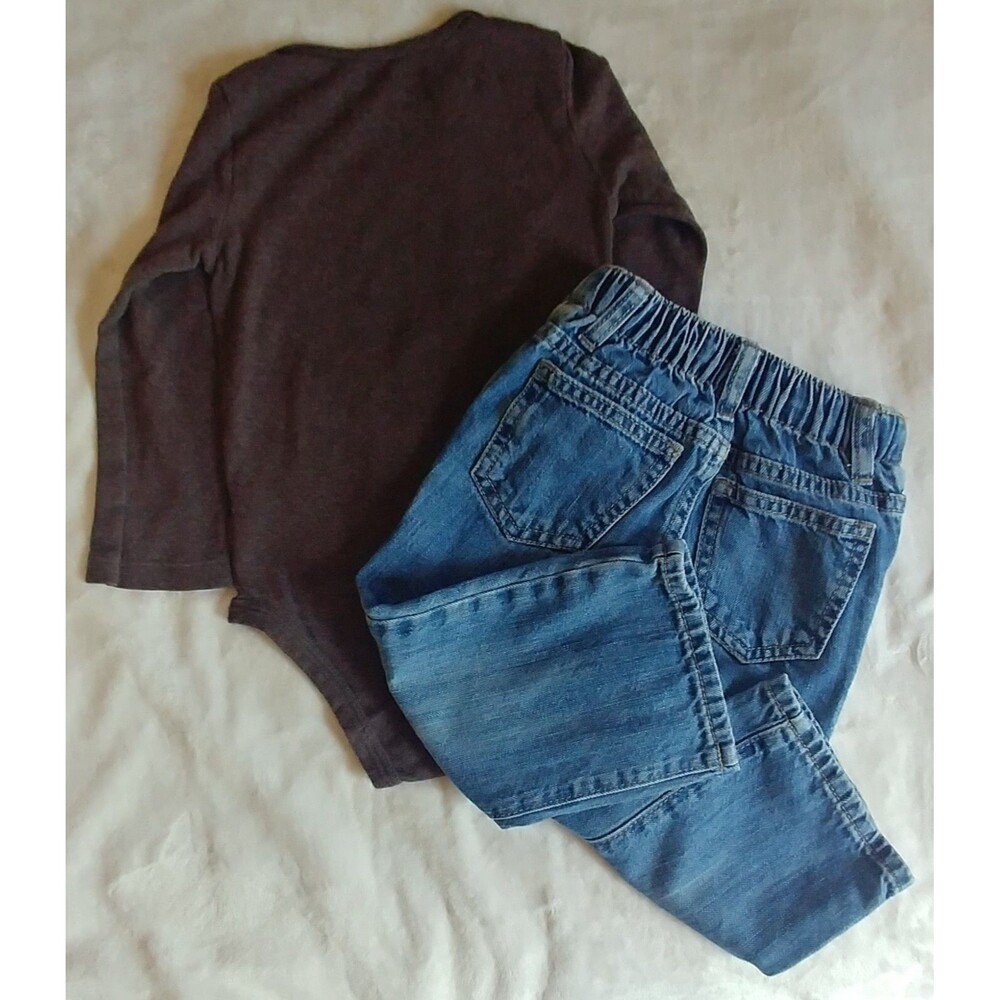 shirt pants 18 to 24 month Carters boys baby football long sleeve Old Navy jeans - Picture 2 of 7